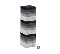 Juego torre madera en blanco, negro y gris Juego de habilidad de apilar bloques