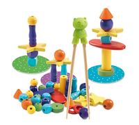 DJECO- Juegos de acción y reflejosJuegos educativosDJECOJuego Totem Zen, Multicolor (15)