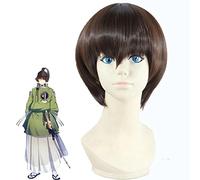 Juego Touken Ranbu Online Peluca Ishikirimaru Pelo sintético marrón corto Cosplay pelucas para Halloween Fiesta Adulto