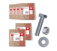 Juego TOX (100 piezas) con tornillos hexagonales en 3 tamaños, tuerca hexagonal M5 y arandela de 5,3 mm, galvanizado, tornillos, tuercas y arandelas en juego, embalaje de papel, 09990913