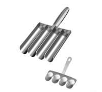 Juego triple para hacer albóndigas con raspador, herramienta de cocina de acero inoxidable para facilitar el desorden, albóndigas, bolas de arroz y masa de galletas, plato (cuádruple barril)