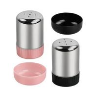 Juego Triturador de Sal y Pimienta, Salero de cocina con tapa, Espolvoreador Sal, en acero inoxidable, gran tamaño para gorda, fina, tomillo o cacao, 50ml, 2uds