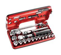 Facom SXL.DBOX1PB SXL.DBOX1 Juego de llaves de vaso con carraca extensible 1/2" métrica 8-32 mm