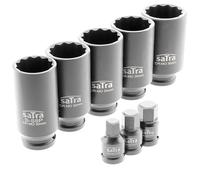 Juego vasos impacto de 12 caras 30, 32, 34, 35, 36 mm para bujes y puntas allen 1/2"