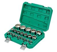 Juego Vasos Métricos Kit de 12 Puntas Reparación Mecánica con Estuche