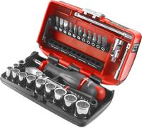 Juego vasos trinquete con cabeza pera nano Facom RL.NANO112 1/4" (27 piezas)