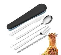 Juego Viajero de Cubiertos - Kit de vajilla de acero inoxidable | Equipo de Utensilios para Picnic - Para mochileros escuela campamento viajes oficina picnic almuerzo al aire libre y más