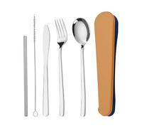 Juego Viajero de Cubiertos - Kit de Vajilla Portátil Acero Inoxidable,Juego Cubiertos para Senderismo | Para mochileros escuela campamento viajes oficina picnic almuerzo al aire libre y más