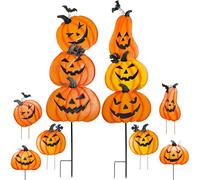 Juegoal Paquete de 2 estacas de jardín de Acción de Gracias, Calabazas de Metal apiladas, decoración de otoño, Letrero de Cosecha de otoño, estacas Decorativas para Exteriores, Calabaza, hogar,