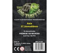 Juegorama | The Big Turtle - Fundas Premium para Cartas (100 Micras) | 57.5x89 mm | 55 Fundas Transparentes sin PVC | Incluye Bolsa Zip Reutilizable