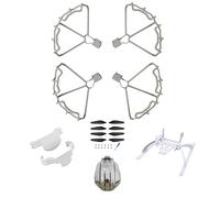 Juegos completos 5 en 1: 2 pares de hélices y protectores de hélice, tren de aterrizaje y soporte de hélice y protector de cubierta de lente compatible con accesorios DJI Mavic Mini 3 PRO