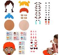 Juegos con Caras Divertidas - Juego de Pegatinas Emocionales de Fieltro, Kit de Actividades de Aprendizaje Social, Juguete de Expresión Multijugador a juego, Jugar en el Parque, Coche, Casa, Escuela