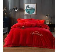 Juegos Cubierto Dudas nudosas Size Set Ropa Cama marrón Invierno Juego Cubierta edredón de la Colcha Plana Suave Taller Tallado Twin King Doble (Reina roja)