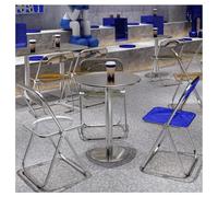 Juegos De 3 Piezas De Mesas Y Sillas De Acero Inoxidable, Equipado Con Mesas Redondas Y 2 Sillas Traseras De Tabla, Juego De Mesas Y Sillas De Taberna Interior / Exterior(Blanco,50x50x75 cm/20x20x30 i