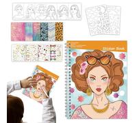 Juegos de adhesivos para disfrazar, diseño de moda, pegatinas para colorear, libro para niños pequeños, juguetes educativos para niños, hogar, área de espera, viaje, lecciones, tiempo de juego