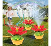Juegos de Agua para Niños Exterior 3 4 5 6 Años, Aspersor Niños Forma de Flor con 3 Tipos de Chorro, Juguetes de Agua CéSped Al Aire Libre con Mangueras, Regalo Verano para 3 4 5 6 7 8 9 10 Años