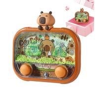 Juegos de agua portátiles para niños - Juguete con cuentas de dos botones - con tema Capibara y luz LED de pinball acuático | para niños, niños, niñas, jóvenes, adultos, estudiantes, viajes y escuela