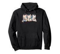 Juegos de Anime Kawaii Cat Boba Tea Ramen Funny Gamer Cats Sudadera con Capucha
