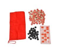 Juegos de Bingo para la Familia - Juego de Mesa de Viaje, Piezas de Papel ABS de Madera | Juguete estratégico y Educativo, Piezas de 0,8x1,8 cm, Tarjetas 8,5x16,2 cm, Divertida para a