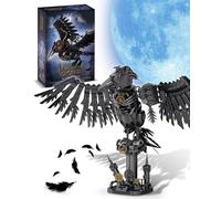 Juegos de bloques de construcción de cuervo mecánico para adultos, compatible con Lego, modelo de colección de animales de cuervo, decoración de Halloween para el hogar u oficina, juguetes STEM regalo