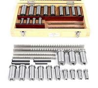 Juegos de brochas para chaveteros Juego de brochas de chavetero de 22 piezas, juegos de cuñas de buje con cuello en caja ajustada, herramientas industriales de metalurgia de Material de acero de alta