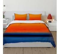 Juegos de Cama Calientes 1 Funda nórdica 2 Fundas de Almohada con Cierre de Cremallera Sin sábanas Mark Rothko Patrón 3pc Juego de Ropa de Cama Naranja y Azul 220x240 cm