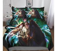 Juegos De Cama De Attack On Titan Estampado Funda Nordica Juego De Funda De Edredón Suave Transpirable Microfibra con Cremallera Y Fundas De Almohada, para Niños Y Adultos 200x200cm
