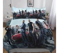 Juegos De Cama De Fast & Furious Estampado Funda Nordica Juego De Funda De Edredón Suave Transpirable Microfibra con Cremallera Y Fundas De Almohada, para Niños Y Adultos 220x240cm