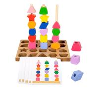 Juegos de Clasificación,Bloques Geométricos Interactivos | Set De Puzzle para Emparejar Colores con Cuentas De Madera | para Niños de 3 Años y Más Familia Jardín de Infancia Escuela Guardería