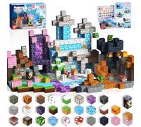 Juegos de Construcción Magnéticos 150 Piezas 3 en 1, Bloques Magnéticos de Pradera, Nieve y Oscuridad, Cubos Magnéticos Educativos Montessori, Regalo de Cumpleaños para Niños y Niñas 3-8 Años