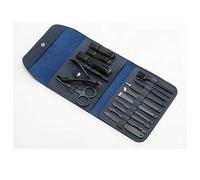 Juegos de cortauñas, Set especial for el cuidado de las uñas acero al carbono for hombres: herramienta for recoger orejas y tijeras pedicura en color negro(Gold)