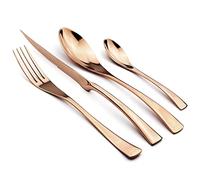 Juegos De Cubertería Juego De Cubiertos De Acero Inoxidable 18/10 Vajilla Cuchillo Para Carne Tenedor Cuchara Cucharadita Vajilla 4Uds. Oro Rosa