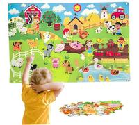 Juegos de cuentos de tablero de fieltro, tablero de fieltro de animales de granja de 41x30 pulgadas para niños pequeños, actividades de pared de aprendizaje temprano para niños pequeños, colgante i