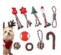 Juegos de cuerda para perros Juegos de dentición de Navidad Juegos interactivos para masticar Juguetes de Papá Noel Juguetes para perros con copos de nieve Juegos de tirar para la dentición Juegos de