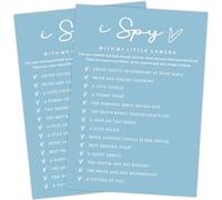 Juegos de despedida de soltera con temática azul para 25 invitados, juegos de novia i Spy with My Little Camera, tarjetas de consejos de boda, juegos de boda para recepción, suministros de fiesta de