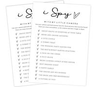 Juegos de despedida de soltera con temática blanca para 25 invitados, juegos de novia i Spy with My Little Camera, tarjetas de consejos de boda, juegos de boda para recepción, suministros de fiesta de