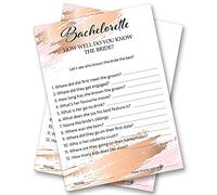 Juegos de despedida de soltera para despedida de soltera, How Well Do You Know The Bride, tamaño A6, 105 mm x 148 mm, para despedida de soltera (12 unidades)