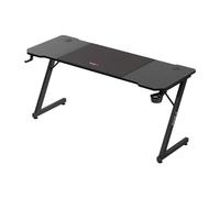 Juegos de escritorio - HUZARO - Hero 4.8 - Negro - Gran superficie de 160 cm - Acabado en carbono - Soportes para auriculares y vaso
