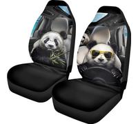 Juegos De Funda De Asiento Divertida Y Dulce Pareja De Pandas 2 Piezas Decoracion Interior Fundas para Asientos De Coche Universal Todoterrenos Protector De Asiento 35X138Cm