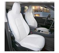 Juegos de funda de asiento Funda Cuero Para Asiento Coche Para Tesla Para Model Y 2020-2024, Protector Cojín, Juego Completo(Blanco)