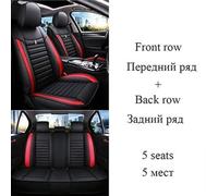 Juegos de funda de asiento Funda De Asiento De Coche De Cobertura 5 Asientos Para CITROEN C4 Para Picasso Para DS3 DS4 DS5 C3 C2 C3 XR C4 Para C5 C6 Fundas Protección cojín(Negro rojo)