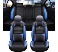 Juegos de funda de asiento Funda Universal Para Asiento De Coche Para Fiat Para Tipo Para Seat Para Leon MK2 Detalles Interiores Todos Los Modelos(B Black Blue)