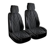 Juegos de funda de asiento Fundas De Asiento Coche Cuero PU Perforadas 2 Plazas, Costuras 3D, Suaves, Cómodas Transpirables Con Bolsillos Almacenamiento Fundas Asientos Coche(Black)