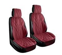 Juegos de funda de asiento Fundas De Asiento Coche Cuero PU Perforadas 2 Plazas, Costuras 3D, Suaves, Cómodas Transpirables Con Bolsillos Almacenamiento Juegos de Cubreasientos(Rojo)