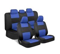 Juegos de funda de asiento Fundas Universales Asientos Juego Completo Mayoría Los Camiones SUV Asiento Trasero Interior Que Se Puede Dividir Con 40/60 50/50 60/40 Fundas de Asientos(Azul)