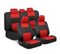 Juegos de funda de asiento Fundas Universales Asientos Juego Completo Mayoría Los Camiones SUV Asiento Trasero Interior Que Se Puede Dividir Con 40/60 50/50 60/40 Fundas de Asiento(Rojo)