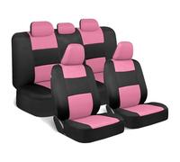 Juegos de funda de asiento Fundas Universales Asientos Juego Completo Mayoría Los Camiones SUV Asiento Trasero Interior Que Se Puede Dividir Con 40/60 50/50 60/40 Fundas de Asientos(Pink)