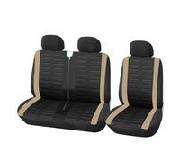 Juegos de funda de asiento Para Master Fundas De Asiento De 3 Plazas Funda De Asiento Coche Para Transporter Van Universal Para 2 + 1 Plazas Camión Fundas Protección cojín(Beige)