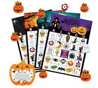 Juegos De Halloween Para Niños, 24 Jugadores Juegos De Carnival De Halloween - Tarjetas De Jugadores Aper Con Instrucciones, Participación Social Y Entretenimiento | Casa Para Vacaciones Para Fiestas