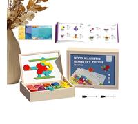 Juegos de - Juguete educativo STEM de madera magnético e interactivo | Colorido conjunto de piezas creativas - para adolescentes en casa escuela de viaje
